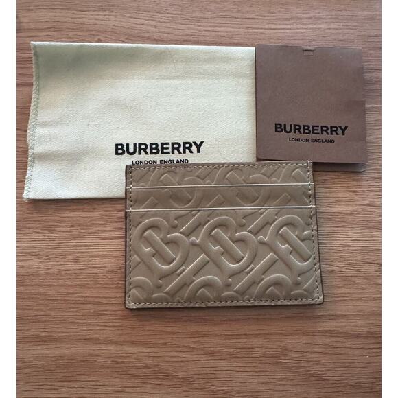 NEW Burberry Embossed Sandon Cardholder - Honey AUTHENTIC - Picture 1 of 5